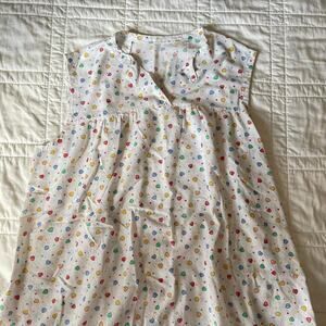 handmade white‎ sleeveless heart shift nightgown size large modest sleepwear